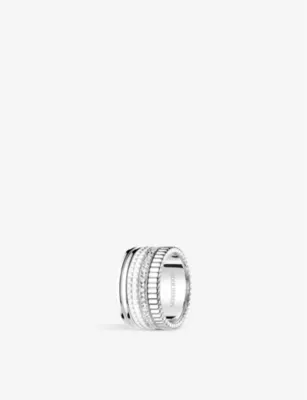 BOUCHERON Quatre Double White Edition large 18ct white-gold, white hyceram and 0.52ct round-brilliant cut diamond ring - M.5 detail 3
