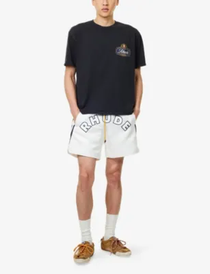 RHUDE Racing Crest Printed Cotton T-Shirt detail 2
