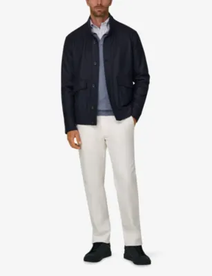 BOGGI MILANO Flap-Pocket Regular-Fit Wool Jacket detail 2