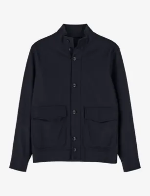 BOGGI MILANO Flap-Pocket Regular-Fit Wool Jacket