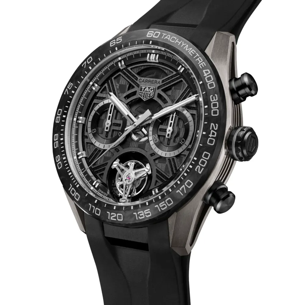 TAG Heuer Carrera Chronograph Tourbillon Extreme Sport 44mm Mens Watch Black detail 2
