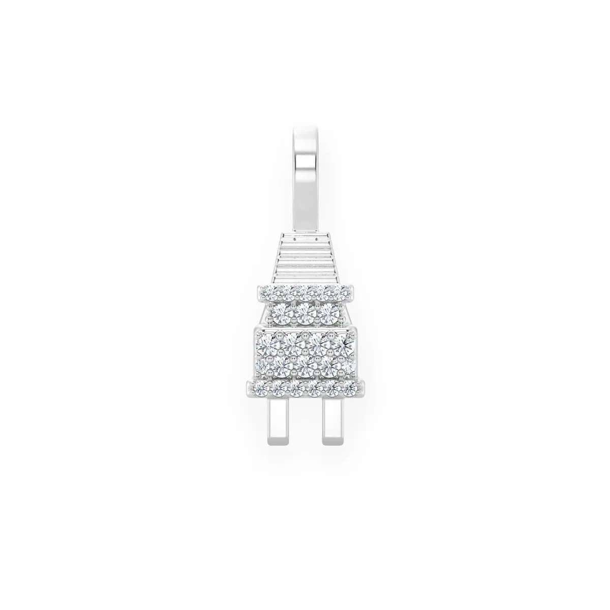 For Him Plug Diamond Pendant in 0.10ctw / White Gold / Natural Diamond – Pendant