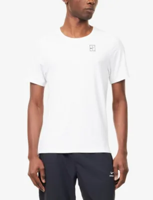 For Him Tennis Short-Sleeve Woven T-Shirt in WHITE/BLACK, additional product view 3