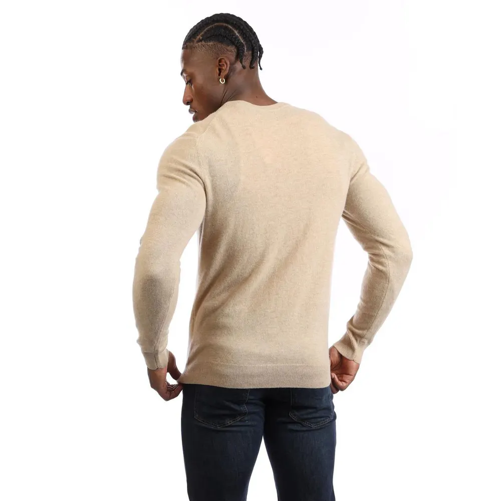 Gant Lambswool Blend Crewneck Sweater in Khaki, additional product view 2