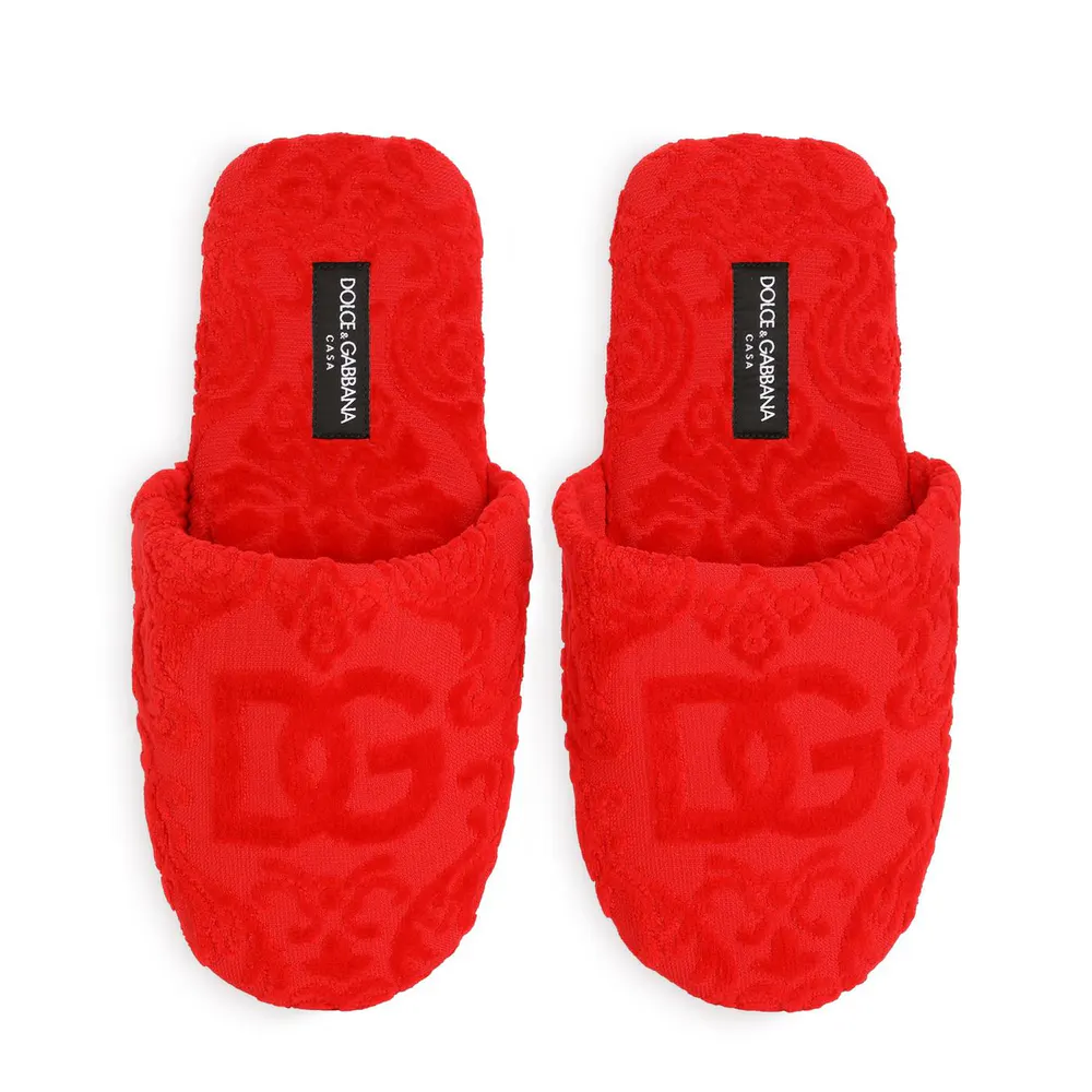 Dolce and Gabbana Casa Dolceandgabbanacasa Jaquard Slippers - Red detail 3
