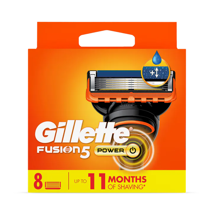 Gillette Fusion5 Power Razor Refill for Men, Gillette 8 Razor Blade Refill