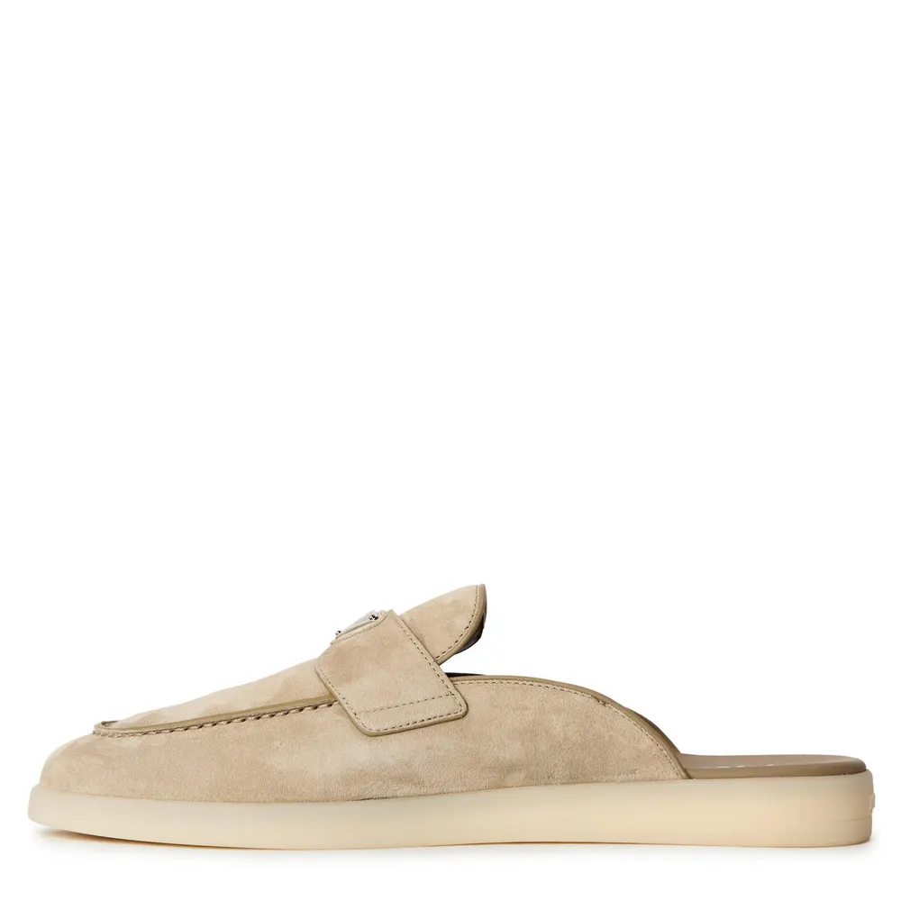 Prada Men's Flat Mules in Deserto, additional product view 2