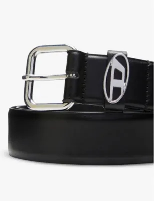 DIESEL B-1DR oval logo-buckle leather belt - 34 detail 3