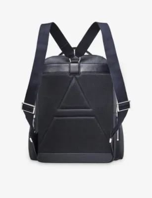 ASPINAL OF LONDON Reporter logo-embossed zipped grained-leather backpack detail 3