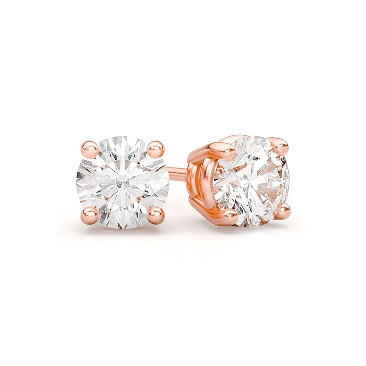 For Him Solitaire Diamond Studs in 0.33ctw / Rose Gold / Natural Diamond – Earring