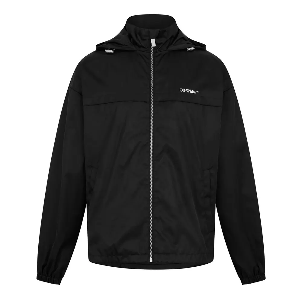 Off White Men's Bookish Embroidered Logo Long Sleeve Windbreaker