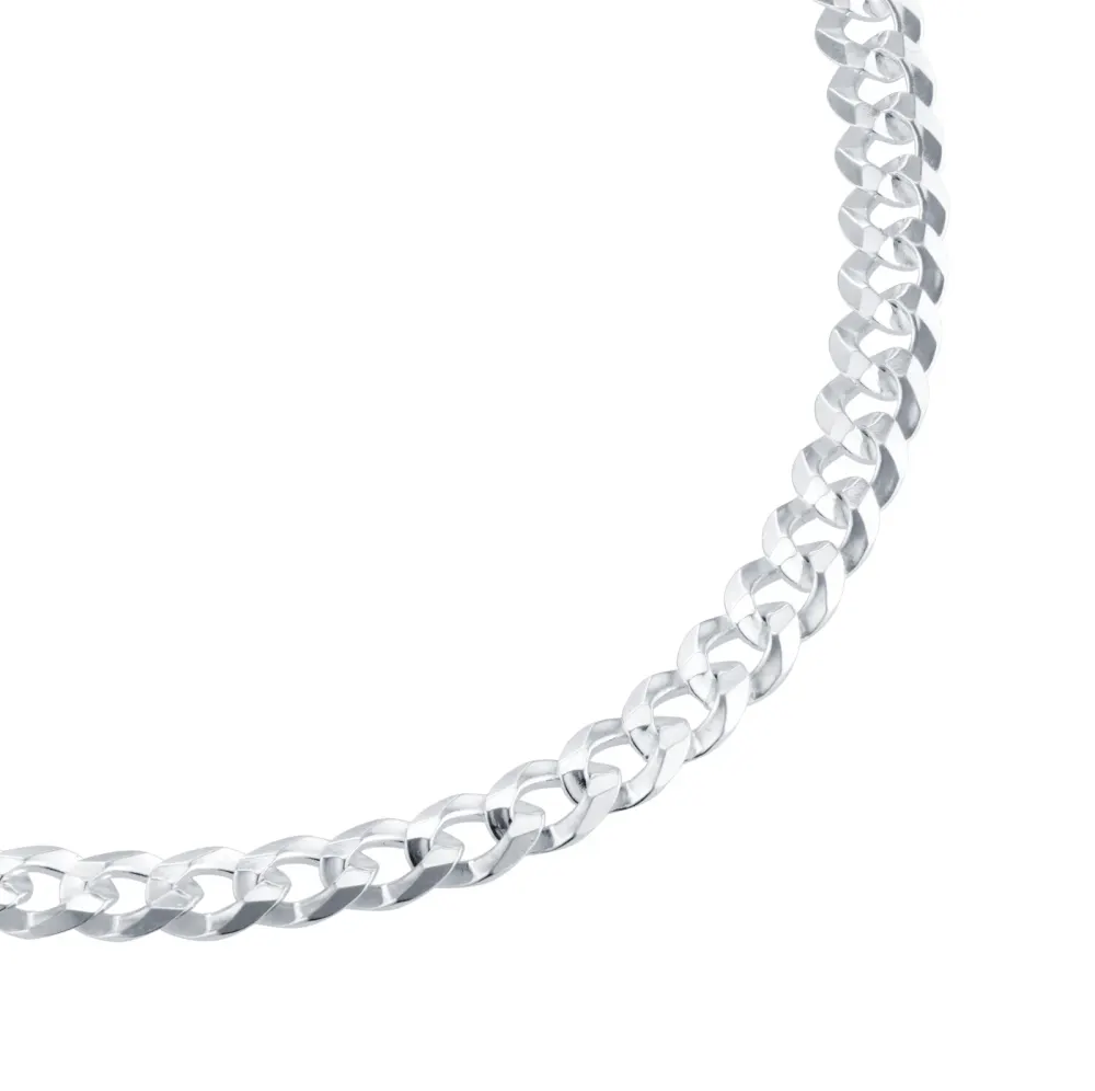 For Him Sterling Silver 5mm Mens Curb Chain Bracelet detail 2
