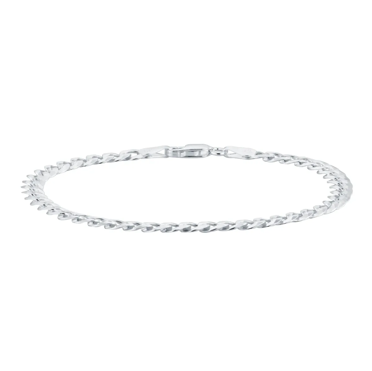 For Him Sterling Silver 5mm Mens Curb Chain Bracelet