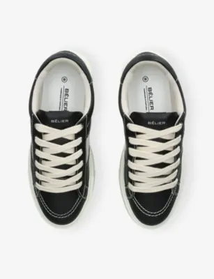 BELIER Soho Leather Trainers - EUR 42 / 8 UK MEN in BLACK, additional product view 2