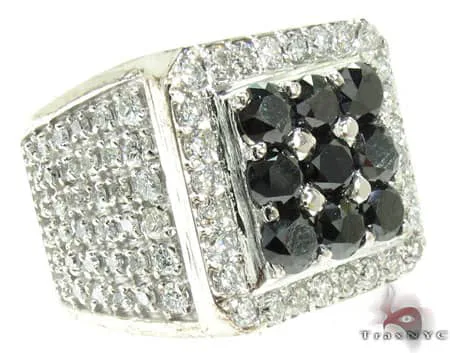 RINA - For Him CUSTOM Black and White Diamond Premiere Ring 19024 in Rose Gold / 6 – Ring