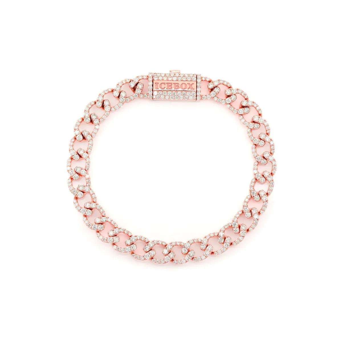 For Him Elongated Cuban Diamond Bracelet in 8mm / 6.25ctw / Rose Gold / 8" – Bracelet