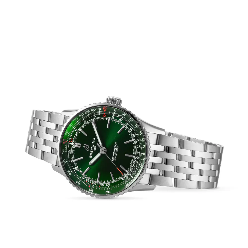 Breitling Navitimer Automatic 41mm Mens Watch Green Stainless Steel detail 3