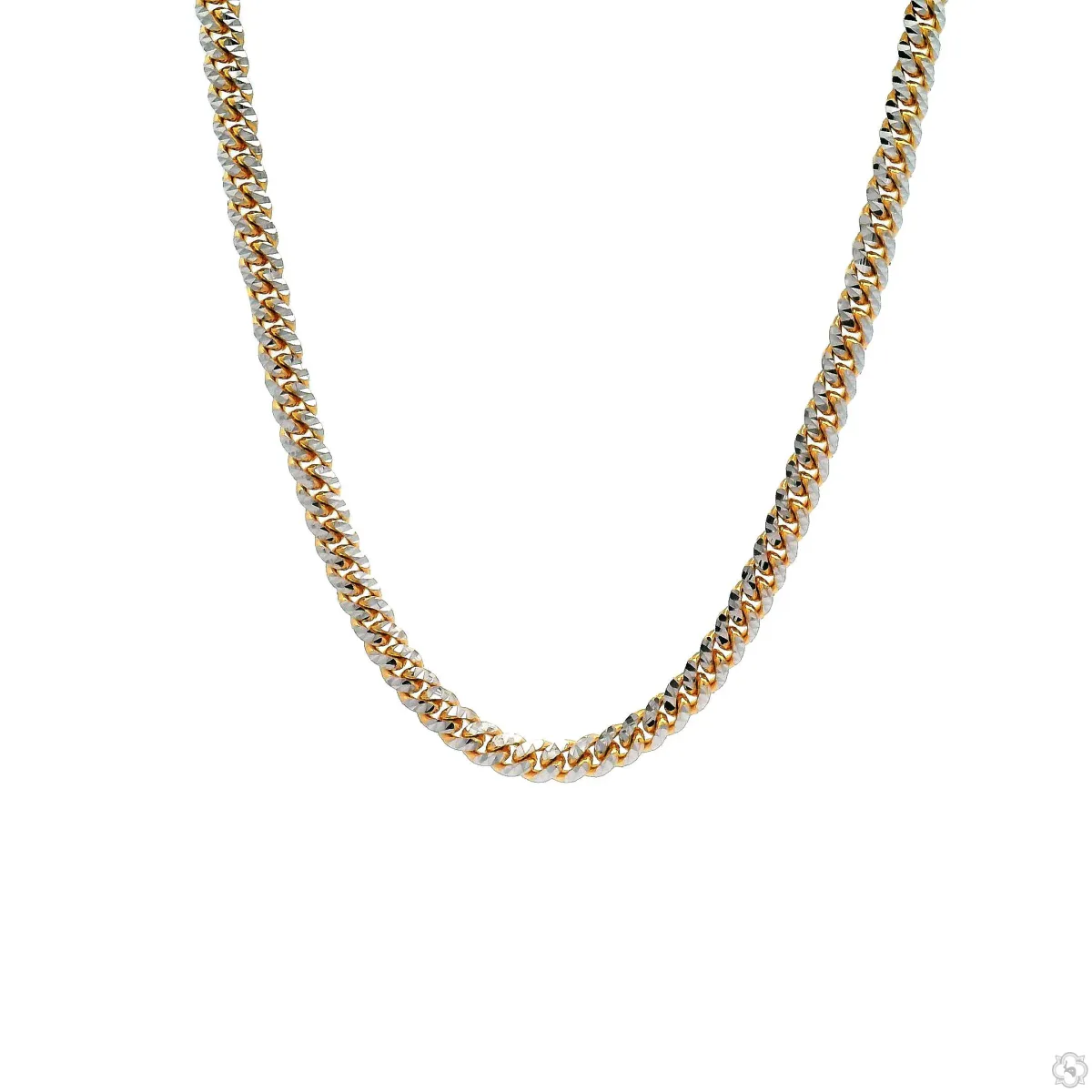 JALGAS - AMERICAS GOLD 14k Gold Two Tone Diamond Cut Miami Cuban Link Chain 70383 in Yellow – Chain