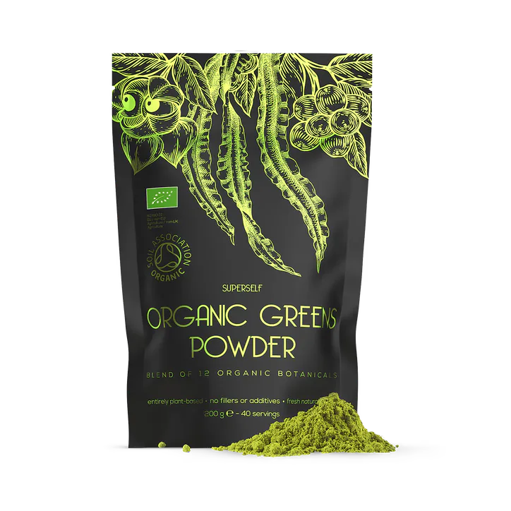 SuperSelf Organic Super Greens Powder 12 Super Food Blend 200g