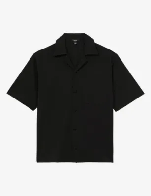 REISS Russo Cuban-Collar Stretch-Woven Shirt