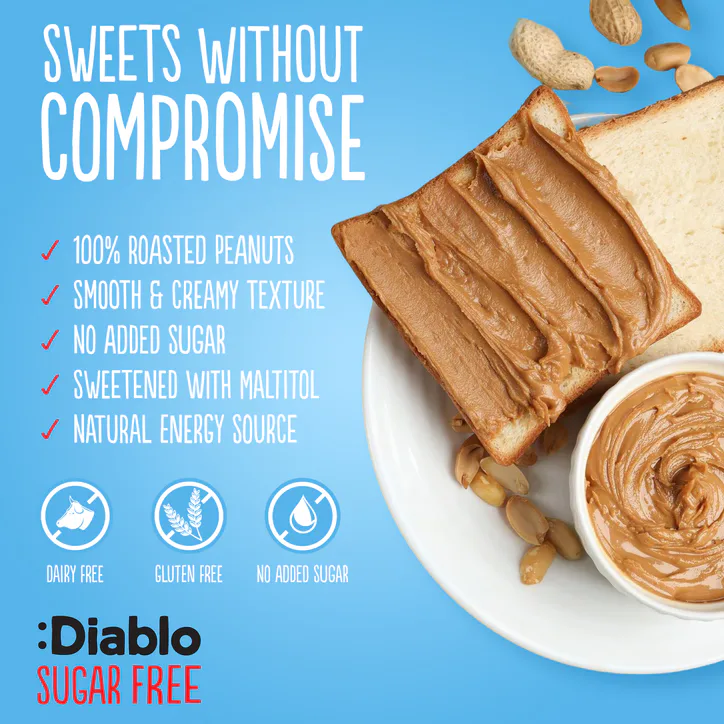 Diablo No Added Sugar Smooth Peanut Butter 350g detail 2