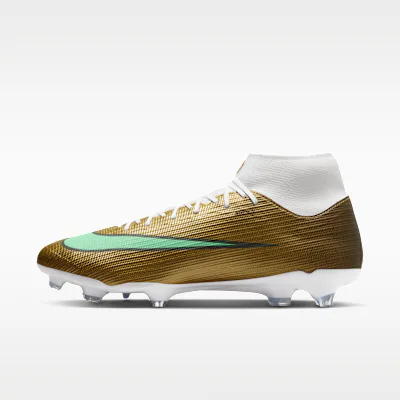 Nike Mercurial Superfly 11 Academy 'Kylian Mbappé' Multi-Ground High-Top Football Boots - Metallic Gold/Green Glow