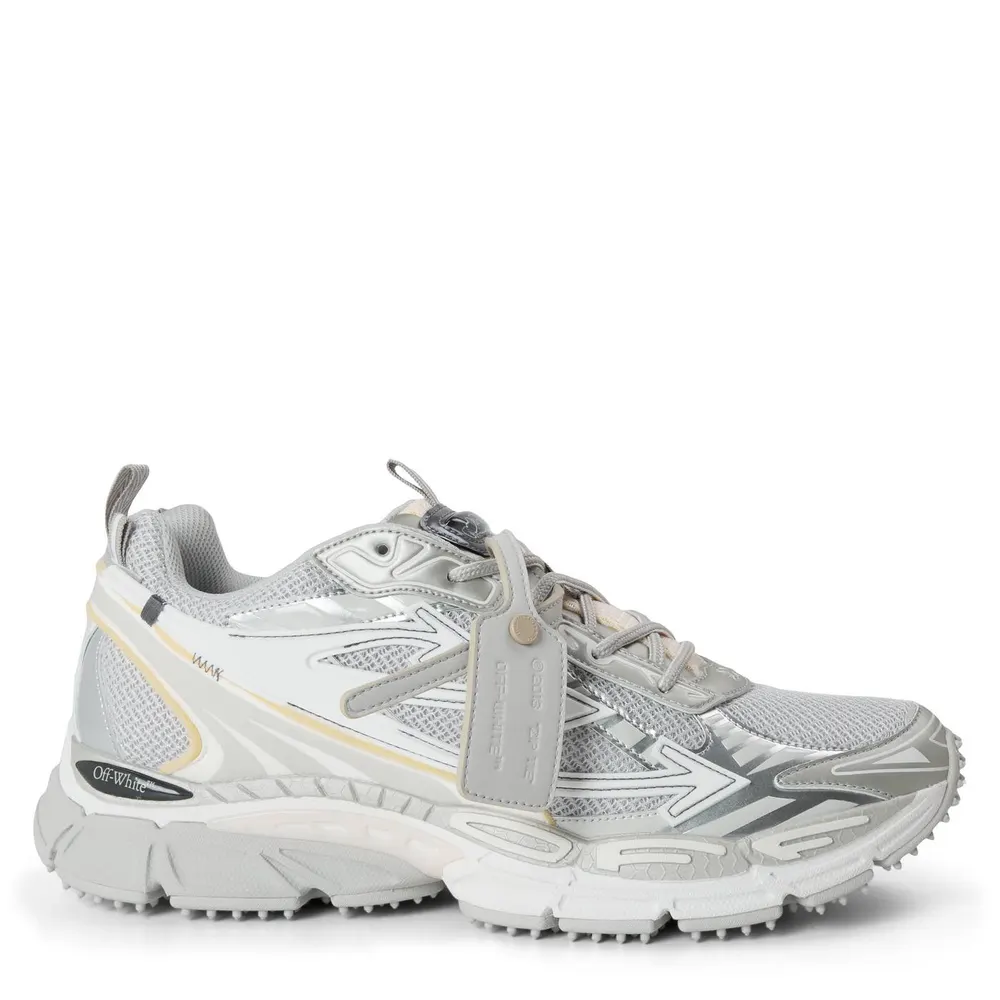 Off White Mens Be Right Back Sneakers in Grey/Silver – Footwear