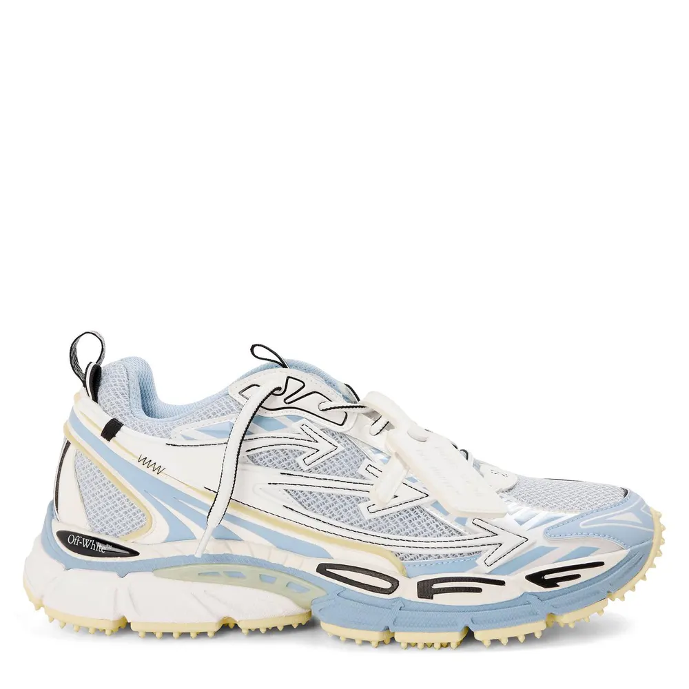 Off White Mens Be Right Back Sneakers in Grey/Cyan – Footwear