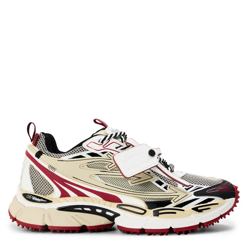 Off White Mens Be Right Back Sneakers in Sand/Red – Footwear