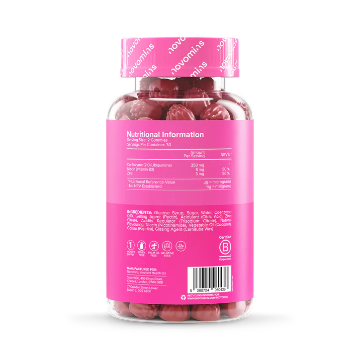 Novomins Co-Q10 Peach Flavour 60 Gummies 30 Days Supply, additional product view 3