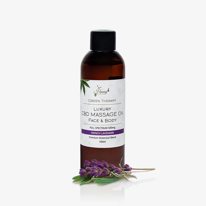 Honey Heaven Luxury CBD massage oil lavender 500mg detail 3