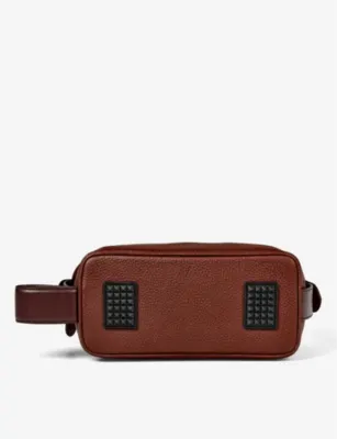 ASPINAL OF LONDON Reporter logo-embellished leather wash bag detail 3