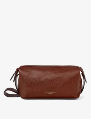ASPINAL OF LONDON Reporter logo-embellished leather wash bag