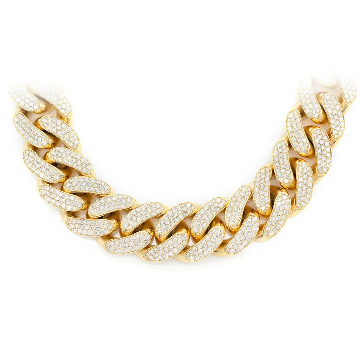 For Him Iced Miami Cuban Necklace in 20mm / 41.00ctw / Yellow Gold / 24" – Necklace