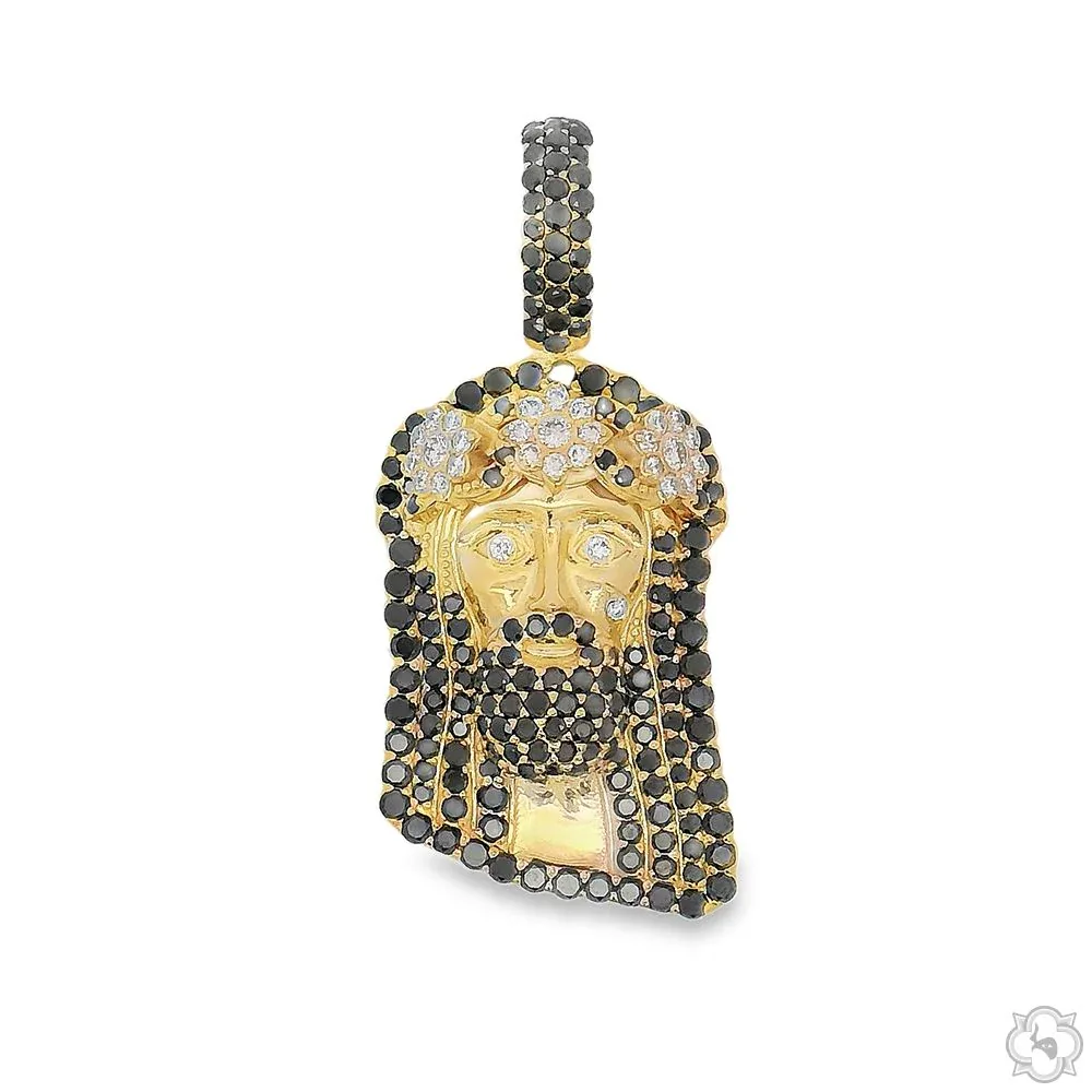 RINA - For Him FACTORY For Him Black Diamond Jesus Head Pendant Mini 70186 in Rose Gold – Pendant