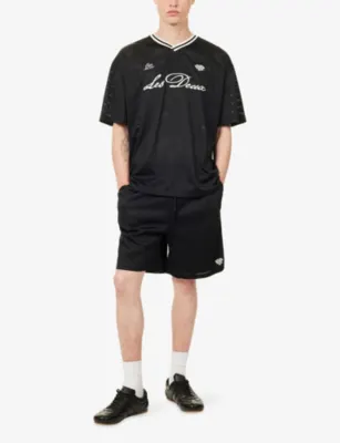 LES DEUX Brand-Patch Mesh Shorts detail 2