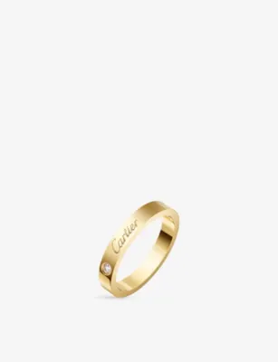 CARTIER C de Cartier 3mm 18ct Yellow-Gold and 0.03ct Brilliant-Cut Diamond Wedding Ring - 55mm detail 2