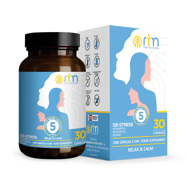 Rym Nutrition De-Stress Relax & Calm Formula 30Capsules