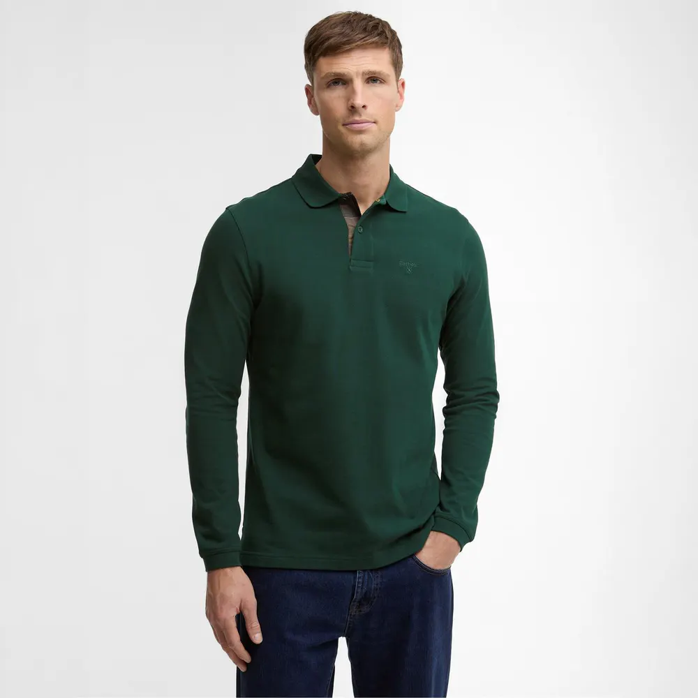 Barbour Mens Essentials Long Sleeve Polo Shirt detail 2