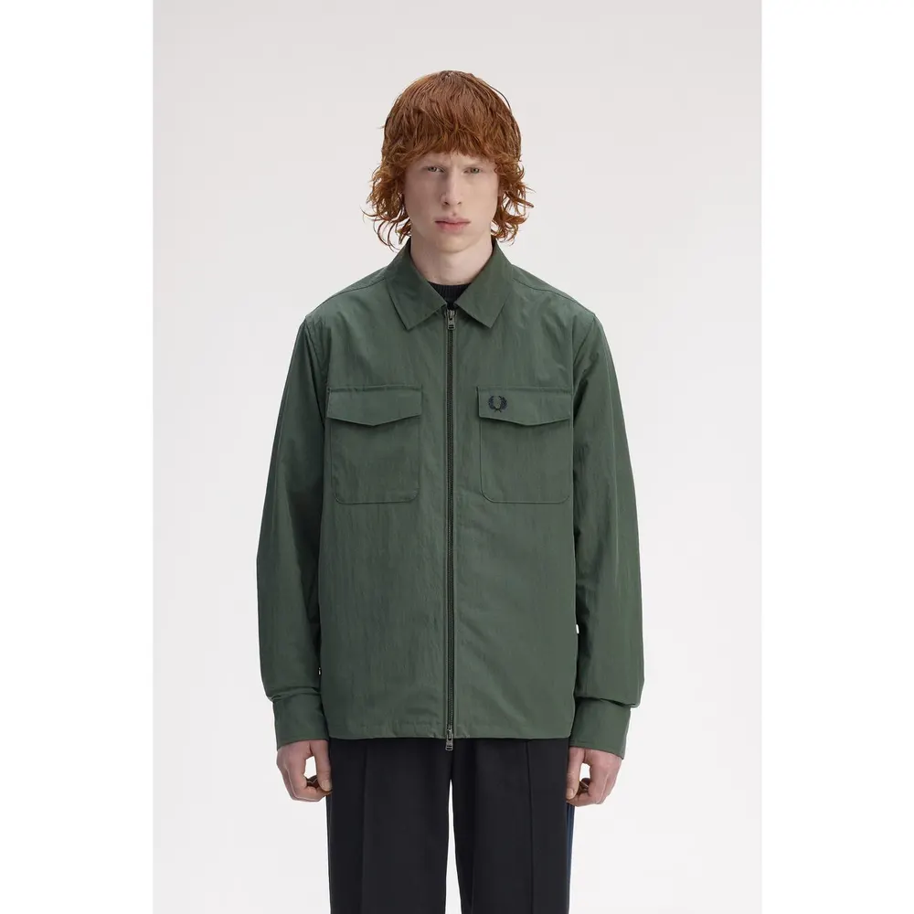 Fred Perry Men's Long Sleeve Zip Overshirt detail 3