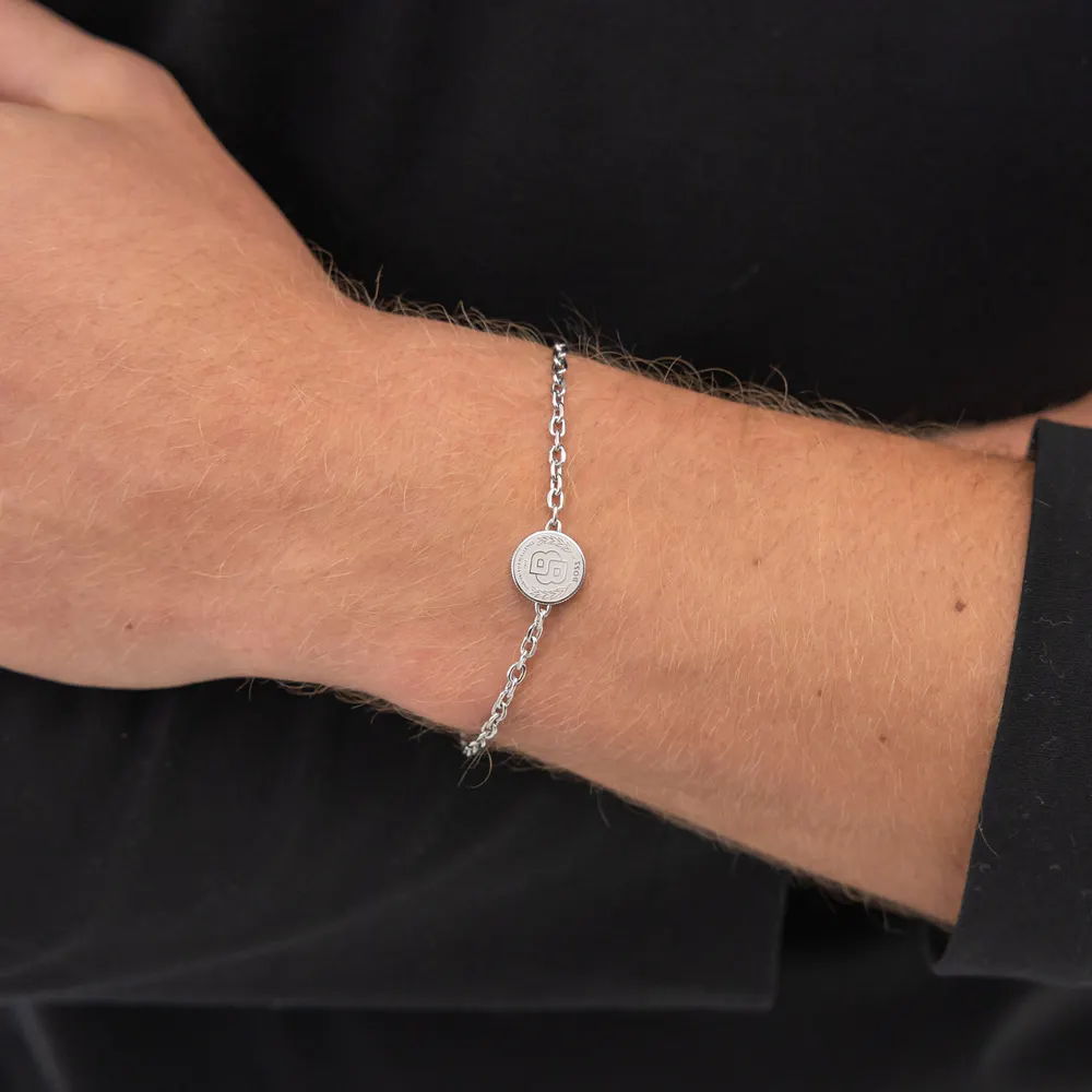 Boss Gents BOSS Double B Stainless Steel Medallion Bracelet detail 2