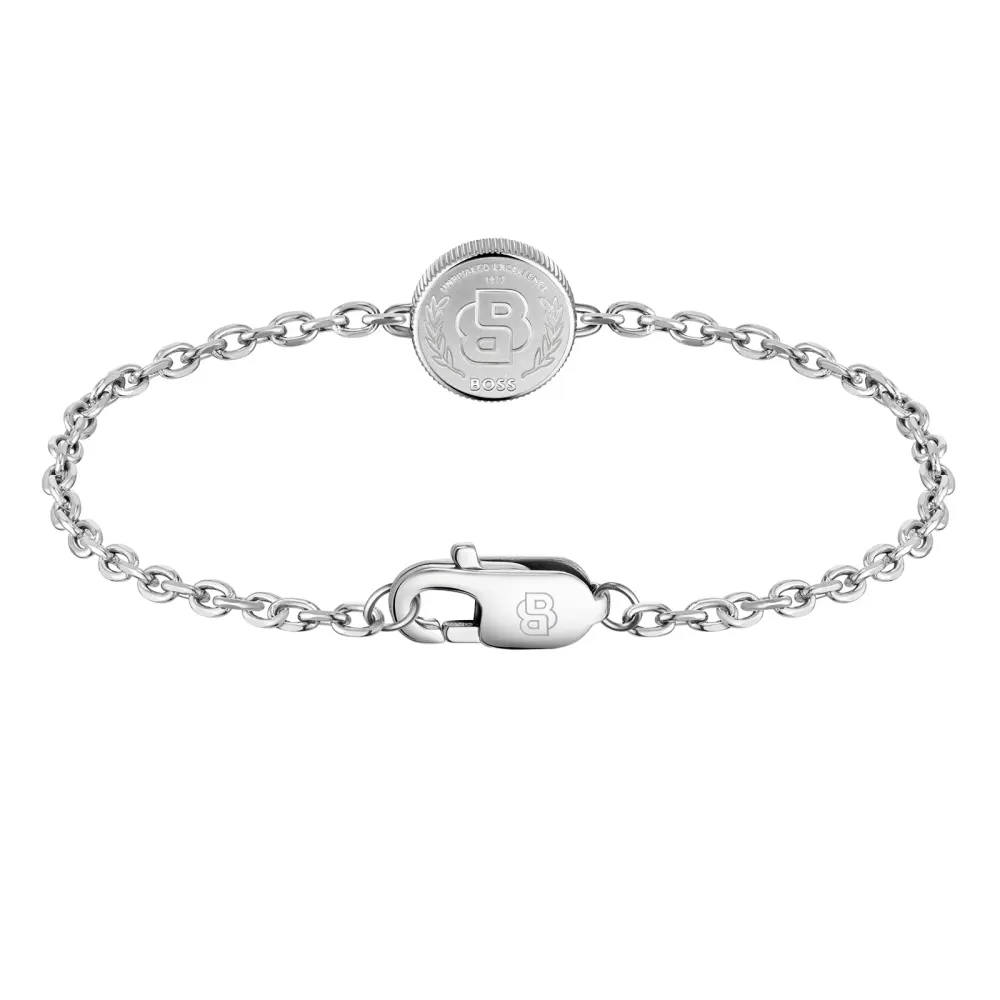 Boss Gents BOSS Double B Stainless Steel Medallion Bracelet detail 3