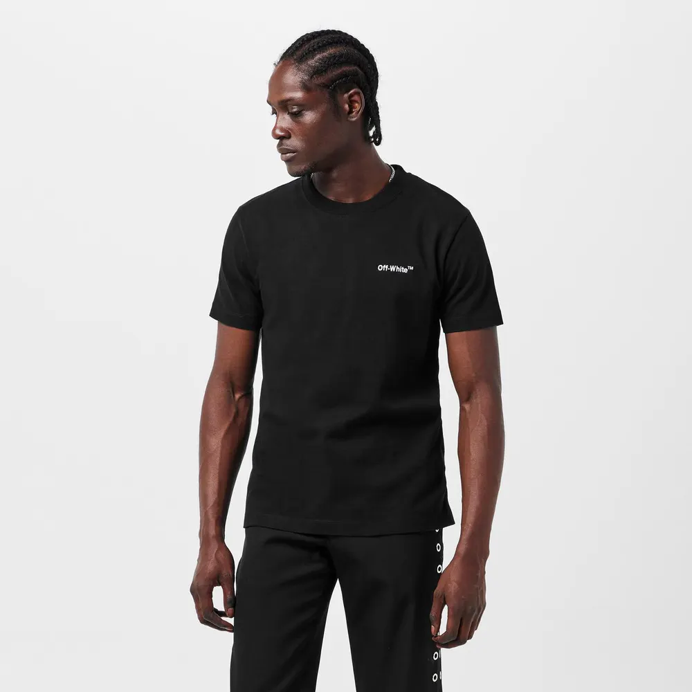 Off White Men's Helvetica Logo Short Sleeve Typography T-Shirt detail 3