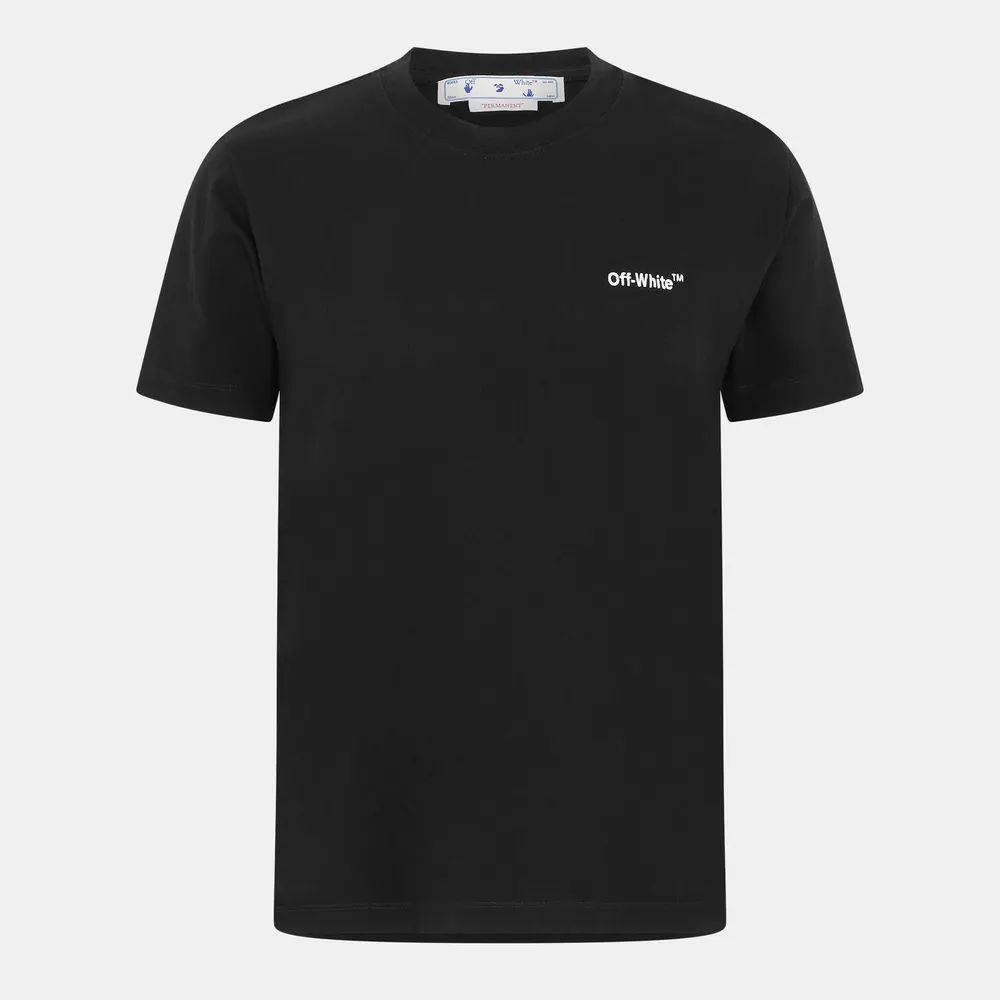 Off White Men's Helvetica Logo Short Sleeve Typography T-Shirt