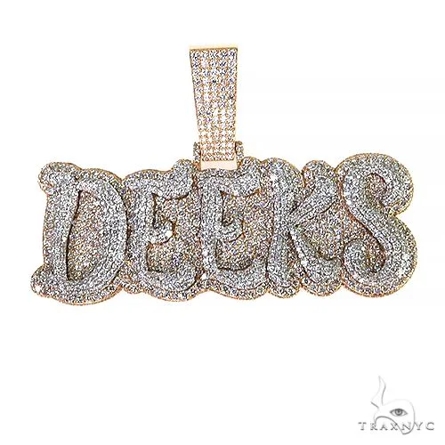 RINA - For Him CUSTOM Custom Made Diamond Name Pendant 67968 in Rose Gold – Pendant