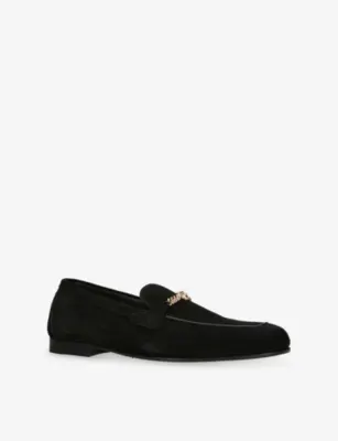 VERSACE Medusa Suede Loafers - EUR 43 / 9 UK MEN in BLACK, additional product view 3