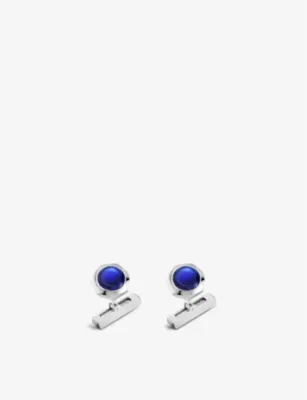 CARTIER Santos de Cartier palladium-coated sterling-silver cufflinks