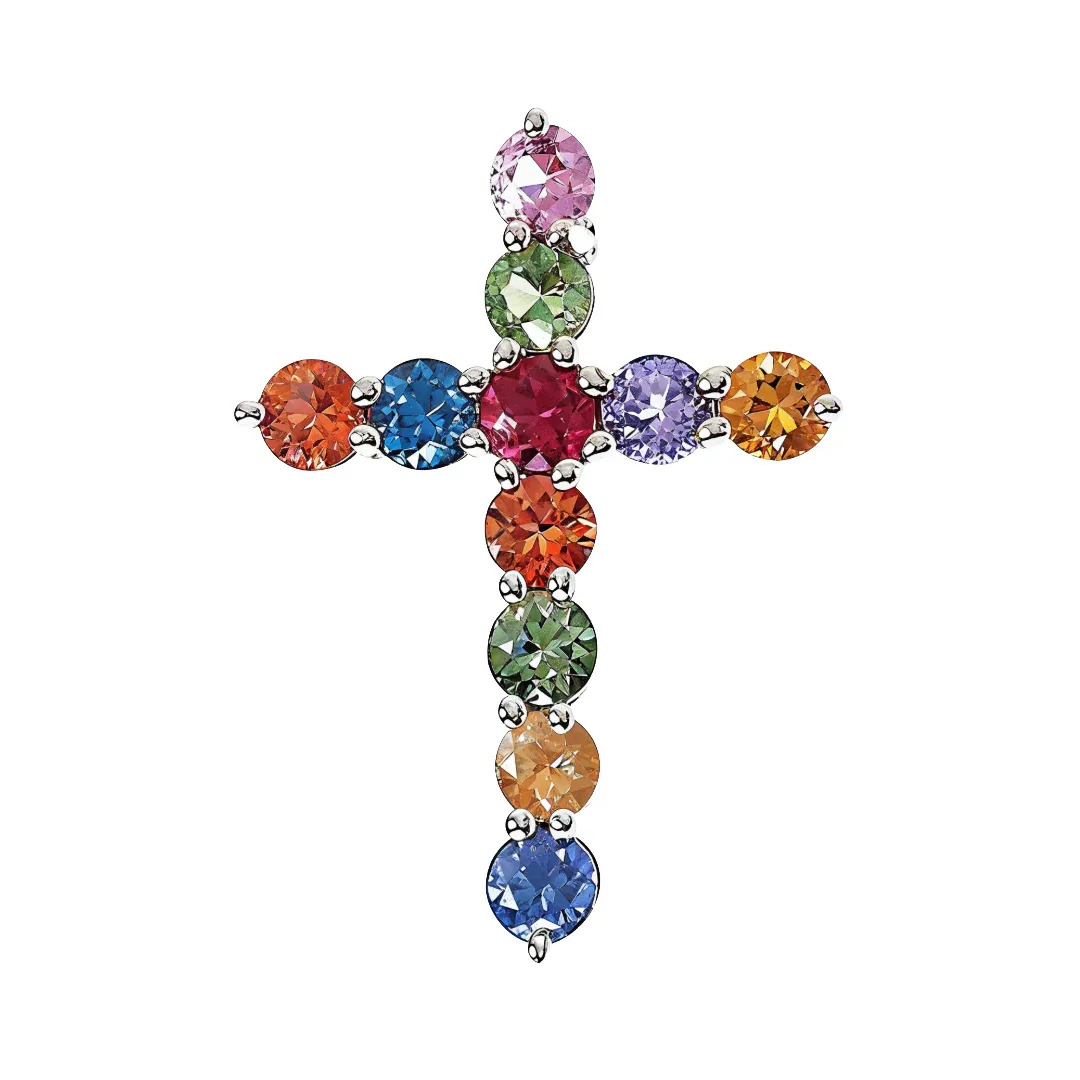PIA - For Him GEMSTONES Fruit Loop Sapphire Cross Pendant 66990 in Rose – Pendant