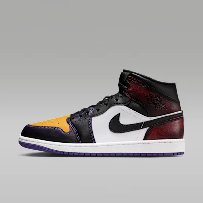Jordan Air Jordan 1 Mid SE Men's Shoes - True Red/White/Court Purple/Black