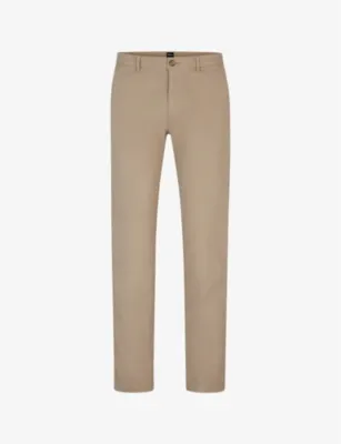 BOSS Slim-fit straight-leg stretch-cotton chinos - OPEN BEIGE - 36L detail 2
